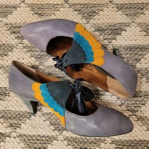 Poetic Licence London blue grey peacock heels - 9